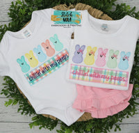 Bunnies Sketch with Name Patch Applique Shirt