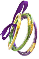Mardi Gras Sparkle Jelly Tube Bracelets Set of 5
