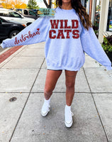 Faux Embroidered with Faux Sequins Varsity Spirit Printed Sweatshirt