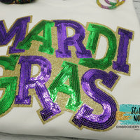 Mardi Gras Sequin Patch Sweatshirt