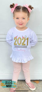 Personalized Happy New Year Applique Shirt