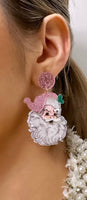Pink Santa Earrings