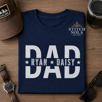 Personalized Dad PNG | Custom Father’s Day PNG | Daddy Papa Grandpa PNG | Split Name Dad Design | Custom Kids Names
