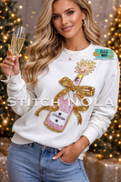 Sequin Champagne Bottle Tee