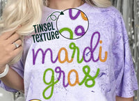 Faux Tinsel Mardi Gras Printed Tee