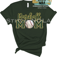 Baseball Mom Any Team Faux Glitter Graphic Tee