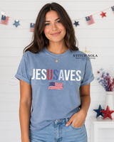 Jesus Saves Patriotic Graphic Tee