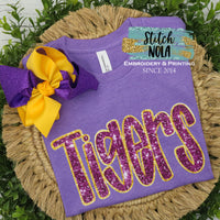 Tigers Faux Glitter Printed Tee