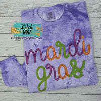 Faux Tinsel Mardi Gras Printed Tee