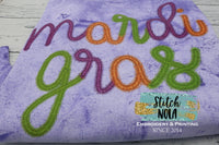 Faux Tinsel Mardi Gras Printed Tee