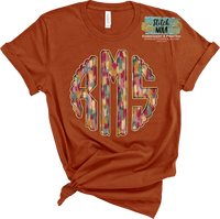 Fall Brushstroke Monogram Printed Tee