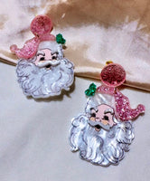 Pink Santa Earrings