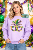 Mardi Gras Mask Sequin Tee or Sweatshirt