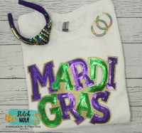 Mardi Gras Sequin Patch Sweatshirt