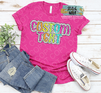 Custom Dalmatian Dots Colorful Letters Printed Tee Personalized Custom Bright Colorful Letters Shirt T-Shirt