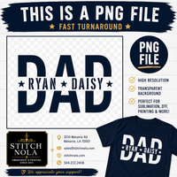 Personalized Dad PNG | Custom Father’s Day PNG | Daddy Papa Grandpa PNG | Split Name Dad Design | Custom Kids Names