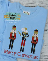 Personalized Christmas Nutcracker Boy Embroidered Shirt Colored Garment