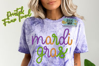 Faux Tinsel Mardi Gras Printed Tee