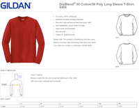 NES Gildan Dryblend Long Sleeve T-Shirt Left Chest