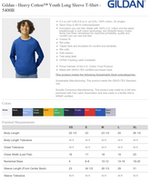 NES Gildan Heavy Cotton Long Sleeve T-Shirt Full Chest