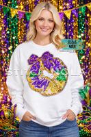 Sequin King Cake with Bow Tee or Sweatshirt