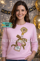 Sequin Champagne Bottle Tee