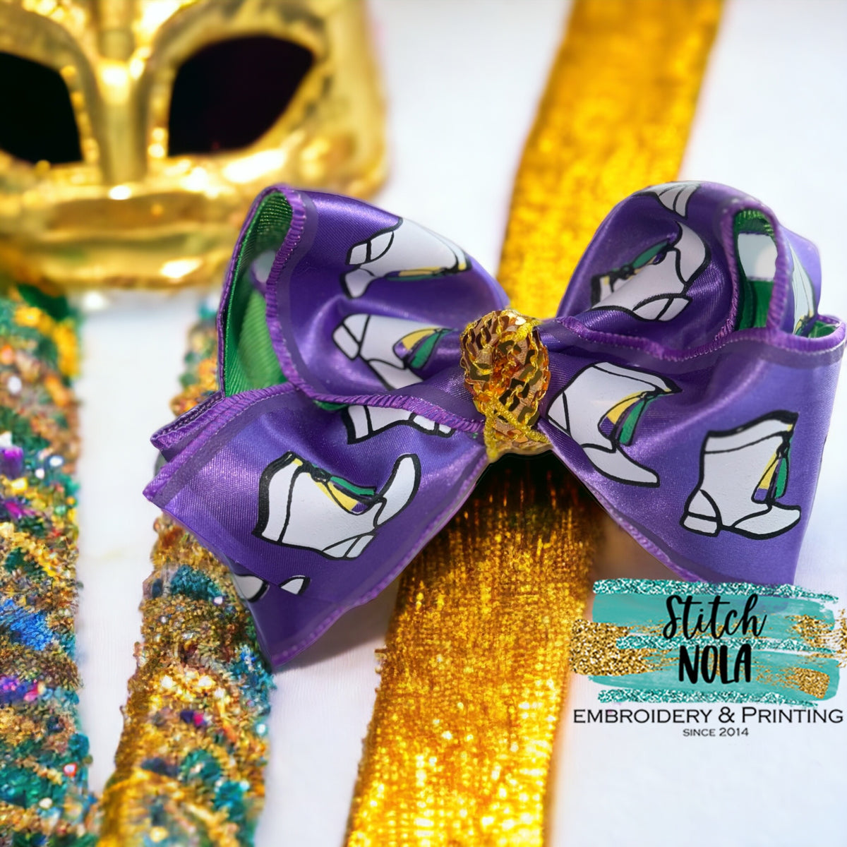 Iron-On Mardi Gras Chenille Patch - PATCH ONLY!!! – Bella's Beautiful Bows