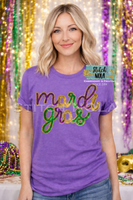 Mardi Gras Script Sequin Tee or Sweatshirt