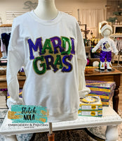 Mardi Gras Sequin Patch Sweatshirt