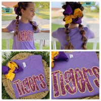 Tigers Faux Glitter Printed Tee