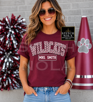 Custom Varsity Mascot Shirt | Personalized School Spirit Tee | Team Mom Shirt | Gingham Mascot Shirt | Custom Team Apparel | Graphic Tee
