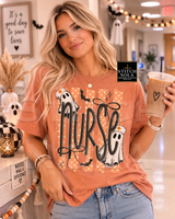 Nurse Spooky Striped Graphic Tee
