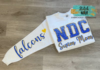 Faux Embroidered with Faux Sequins Varsity Spirit Printed Sweatshirt