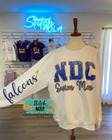 Faux Embroidered with Faux Sequins Varsity Spirit Printed Sweatshirt