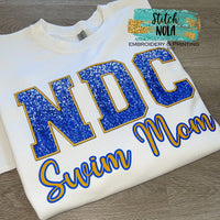 Faux Embroidered with Faux Sequins Varsity Spirit Printed Sweatshirt