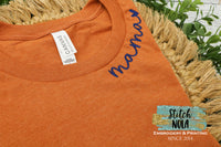 Mama Fall Embroidered Collar Tee