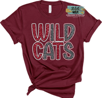 Wildcats Faux Glitter Printed Tee
