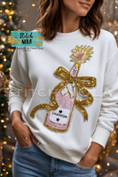 Sequin Champagne Bottle Tee