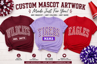 Custom Varsity Mascot PNG | Personalized School Spirit PNG | Team Mom PNG | Gingham Mascot | Custom Team | Spirit Wear | Digital Artwork