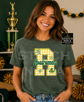 Custom Gingham Varsity Letter Mascot PNG | Personalized School Spirit PNG | Team Mom PNG | Gingham Mascot | Custom Team | Spirit Wear | Digital Artwork