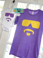 Purple and Gold Baseball Catcher Printed Tee