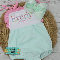 Tie Shoulder Ruffle Sunsuit Bubble