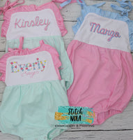 Tie Shoulder Ruffle Sunsuit Bubble