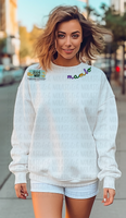 Mardi Gras Mambo Curved Collar Printed Sweatshirt