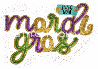 Mardi Gras Script Sequin Patch