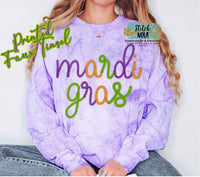 Faux Tinsel Mardi Gras Printed Tee