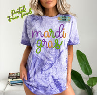 Faux Tinsel Mardi Gras Printed Tee