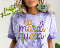 Faux Tinsel Mardi Queen Printed Tee