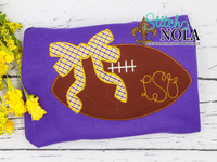 Personalized Purple and Gold Football on Colored Garment