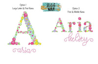 Personalized Pastel Floral Letter or Name Embroidered Shirt